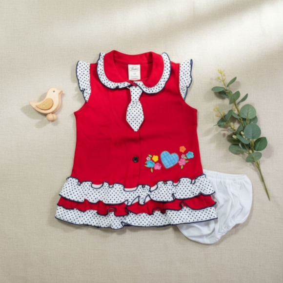 New Baby Girl Dress Set with underwear Size 9 to 12 months - Picture 1 of 3